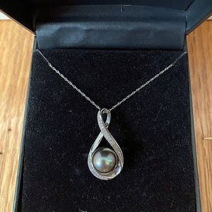 Macy’s Tahitian Black Pearl Pendant Necklace
